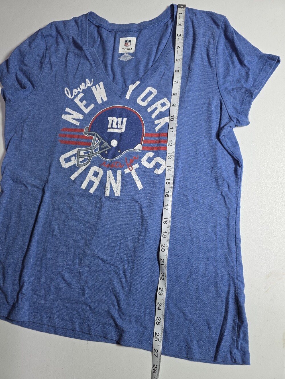 NFL New York Giants Women's V Neck Graphic Tee Shirt XL Blue - Picture 5 of 6